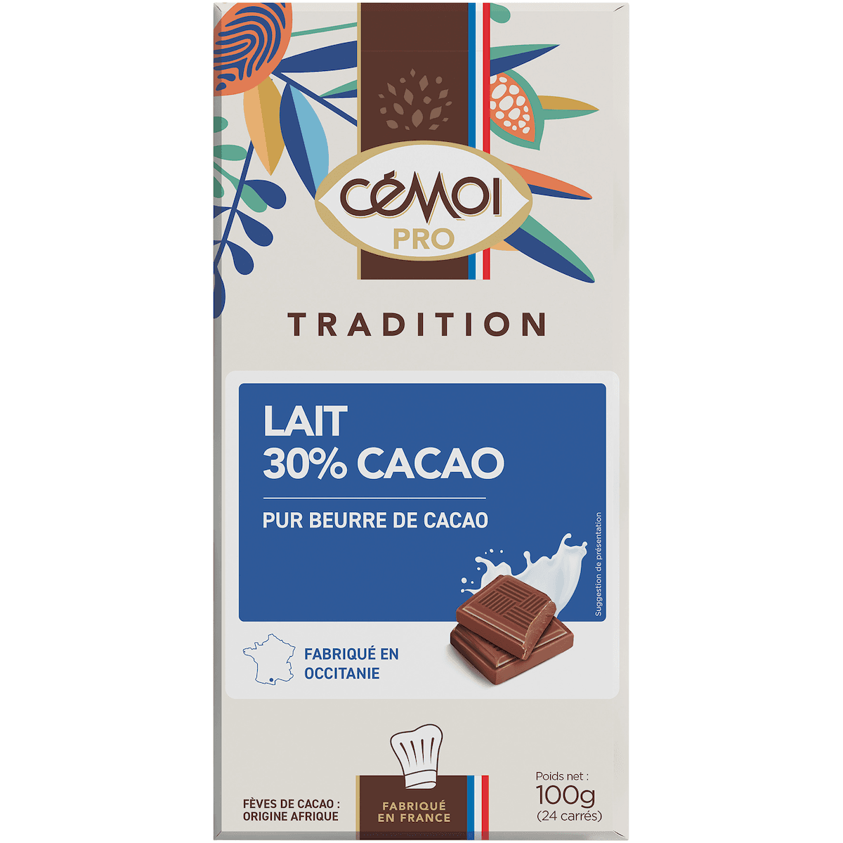 TABLETTE DEGUSTATION - CHOCOLAT AU LAIT  30% - 100G