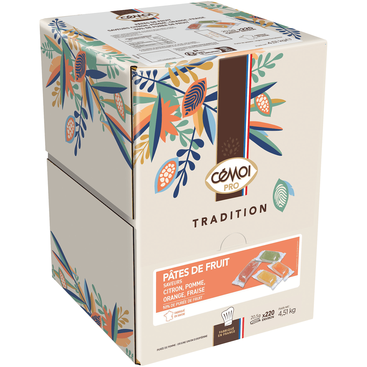 DISTRIBUTEUR 220 PATES DE FRUITS - ASSORTIMENT 4 PARFUMS - 4,51KG