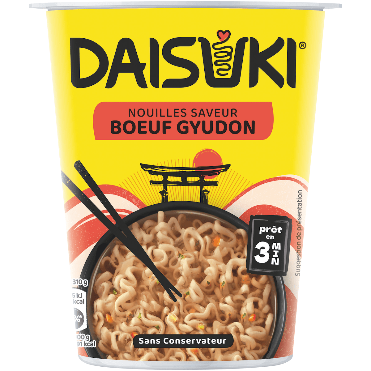 CUPS NOUILLES SAVEUR BOEUF GYUDON 750G