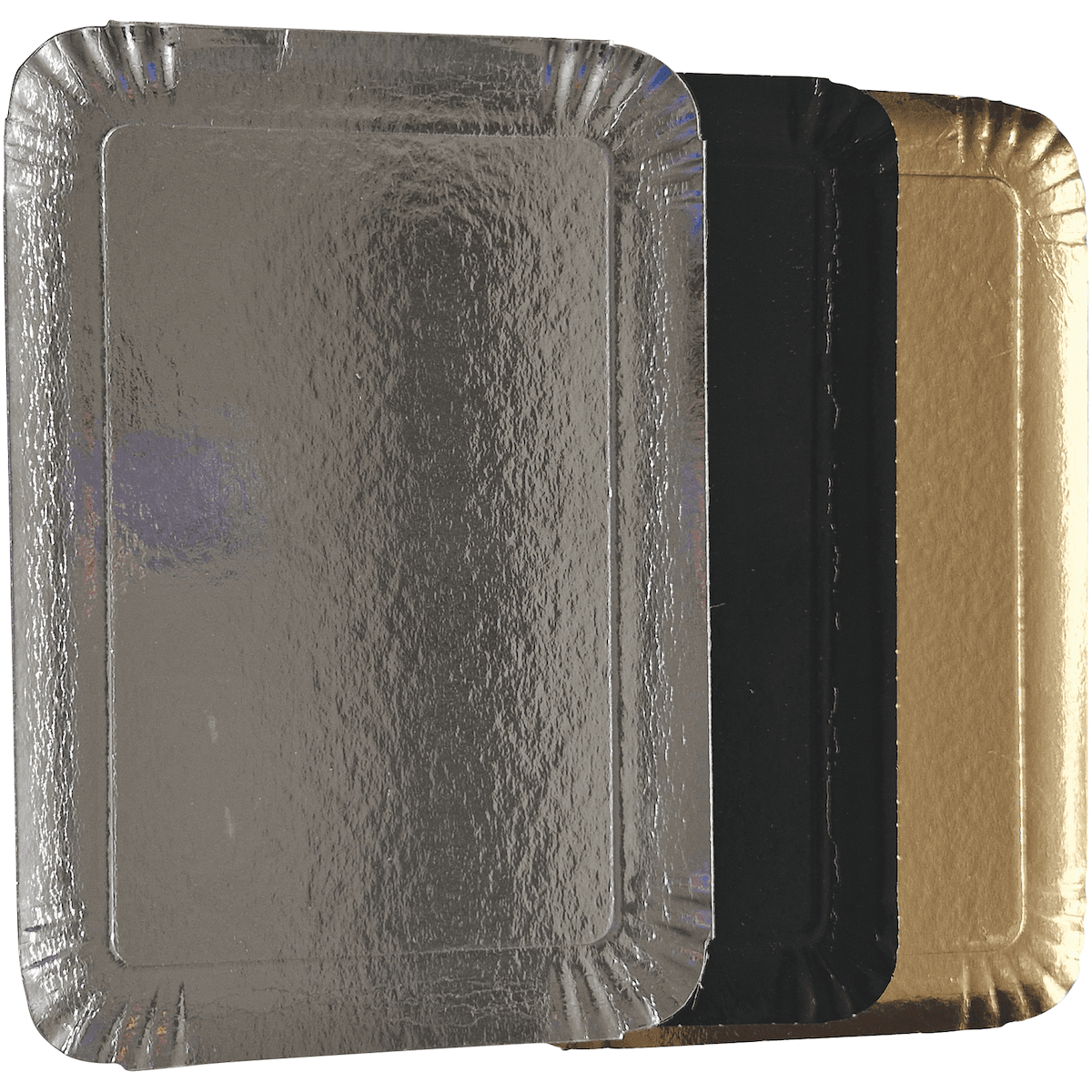 PLATEAU TRAITEUR 19X28 1050GR ARGENT / OR / NOIR