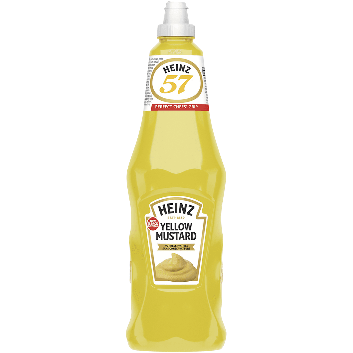YELLOW MUSTARD CLASSIC FLACON TOP UP CHEFS BOTTLE 1L