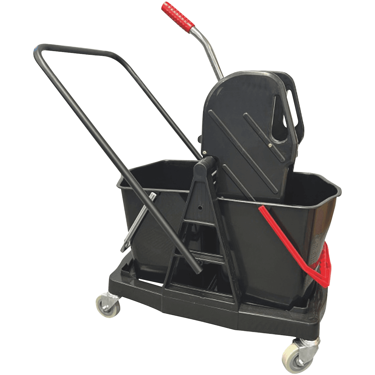 CHARIOT DE LAVAGE BLACK 2 SEAUX+PRESSE+PANIER PP (LOT)