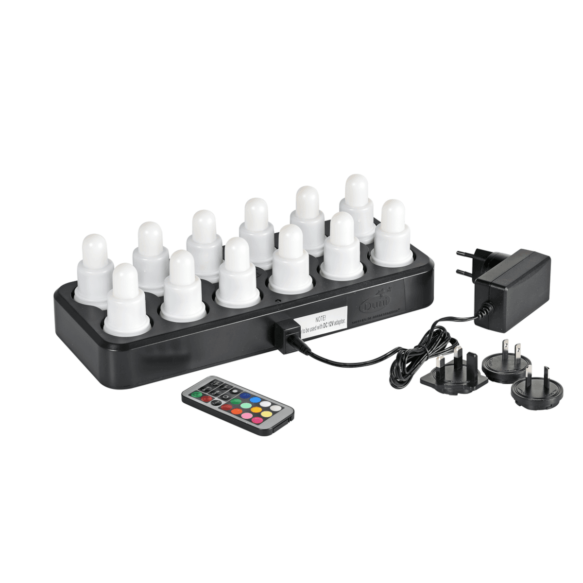KIT DE 12 LED RECHARGEABLES BLANC CHAUD ET MULTICOLORES