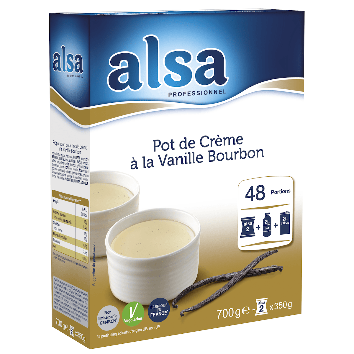 POT DE CREME A LA VANILLE BOURBON 700G - 48 PORTIONS