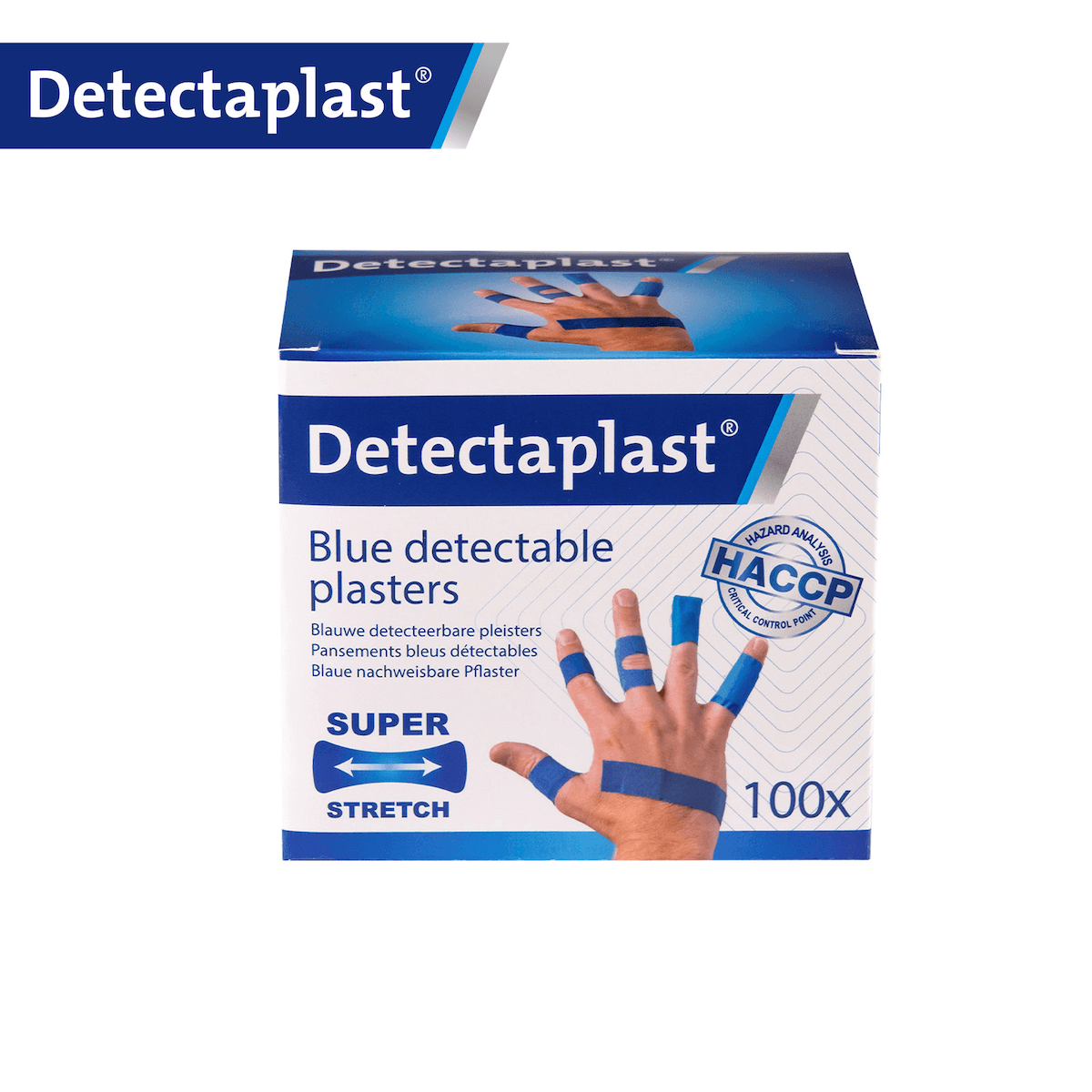 BOITE DE 100 PANSEMENTS ADHESIFS PANACHES BLEUS 4 TAILLES