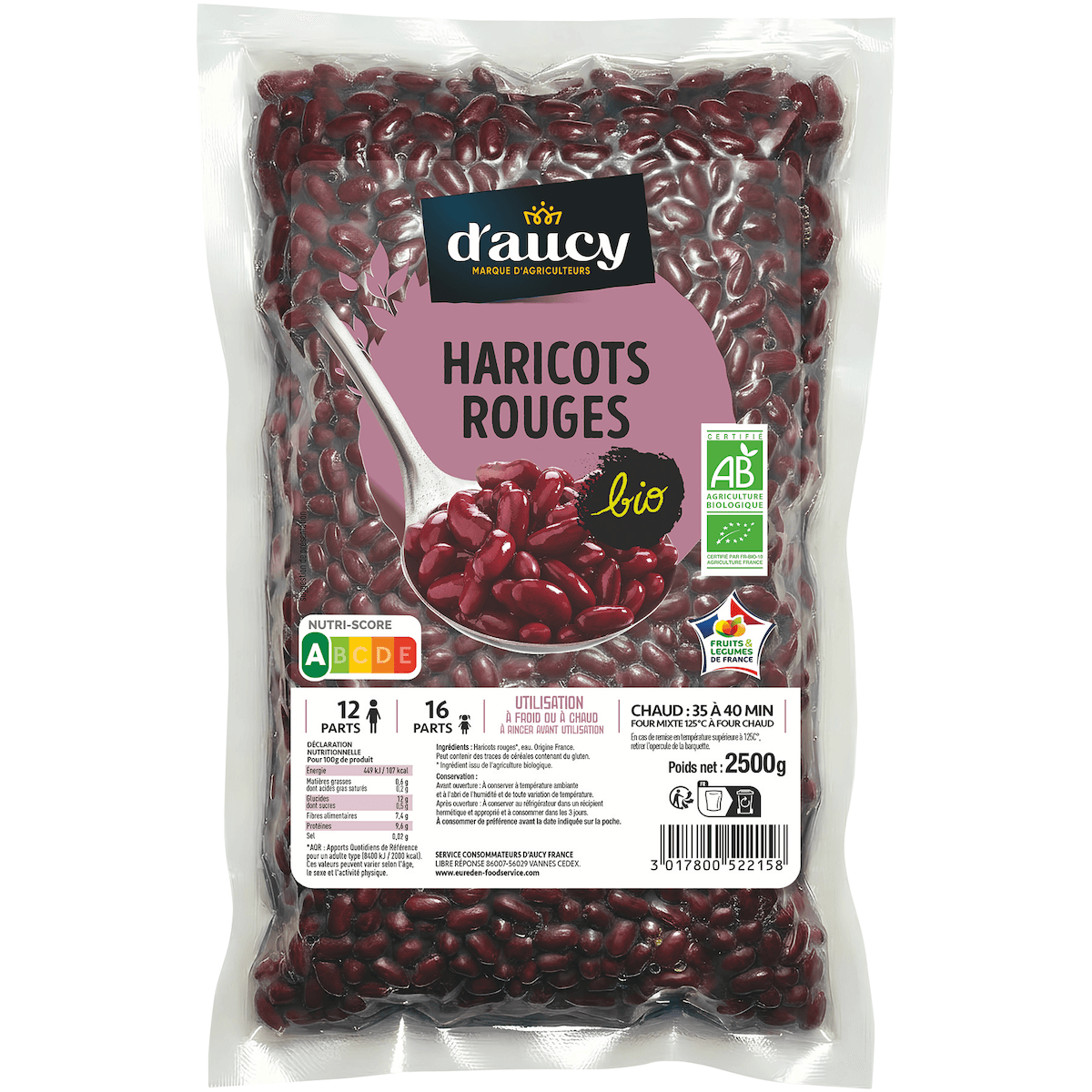 HARICOTS ROUGES BIO POCHE DE 2,5KG