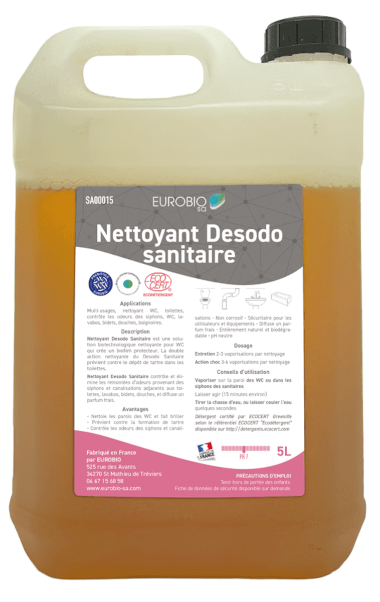 NETTOYANT MULTI SURFACES SANITAIRES ECOCERT - BIDON DE 5L + BOUCHON DOSEUR