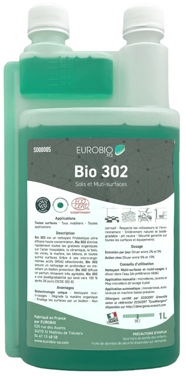 SOLS ET MULTI SURFACES 302 PROBIOTIQUES - BIDON DE 1L